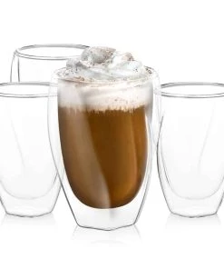 JoyJolt Lacey Double Wall Insulated Glasses - 10 oz - Set of 4