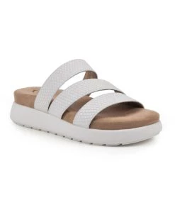 Cliffs by White Mountain Optimum Womens Memory Foam Slides Flatform Sandals