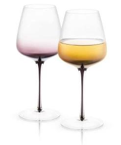 JoyJolt Black Swan Crystal White Wine Glasses - 17.8 oz - Set of 2
