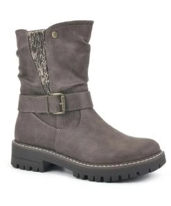 Cliffs by White Mountain Mingle Womens Gathered Lugged Sole Mid-Calf Boots