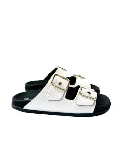 Eric Michael Adrienne 2 Strap Comfort Sandal in White Leather - women