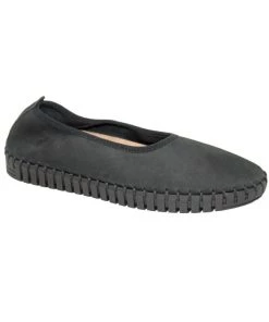 Eric Michael Raven Ballet Flat in Black Nubuk - women