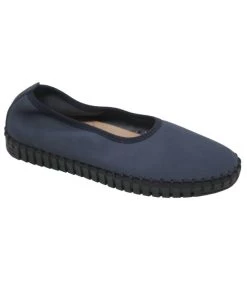 Eric Michael Raven Ballet Flat in Denim Nubuk - women