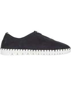 Eric Michael Marlo Zip Sneaker in Black Nubuck - women