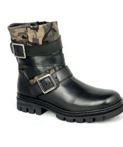 Eric Michael Women'S Natalie Leather Boot in Black/Camo