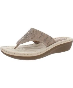 Cliffs by White Mountain Cienna Womens Embellished Thong Wedges
