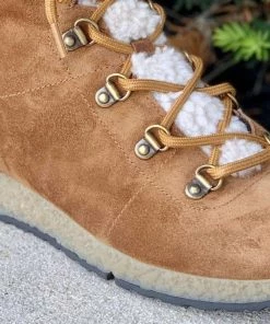 Eric Michael Women'S Antonia Shearling Tie Boots in Tan