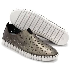 Eric Michael Inez Slip On in Pewter Metallic - women