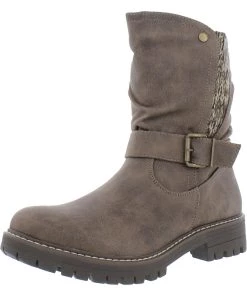 Cliffs by White Mountain Womens Pull On Buckle Mid-Calf Boots
