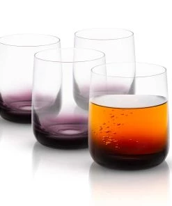 JoyJolt Black Swan Crystal Double Old Fashioned Glasses - 13.7 oz - Set of 4