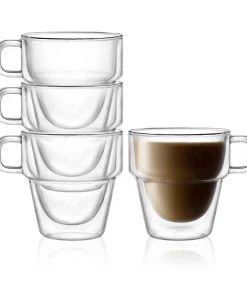 JoyJolt Stoiva Stackable Double Wall Glasses - 11.5 oz - Set of 8