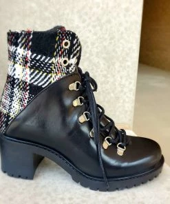 Eric Michael Women'S Violet Combat Boot in Black Combo