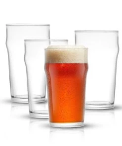 JoyJolt Grant Pint Beer Drinking Glasses - 19.2 oz - Set of 8