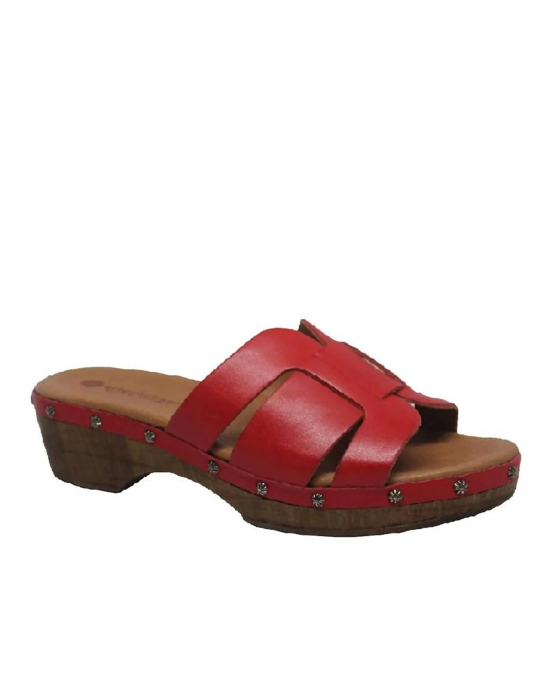 Eric Michael NASH OPEN TOE WOODEN CLOG in Red Leather - women 3 Eric Michael NASH OPEN TOE WOODEN CLOG in Red Leather - women