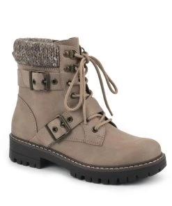 Cliffs by White Mountain Marlee Womens Faux Suede Lugged Sole Combat & Lace-up Boots