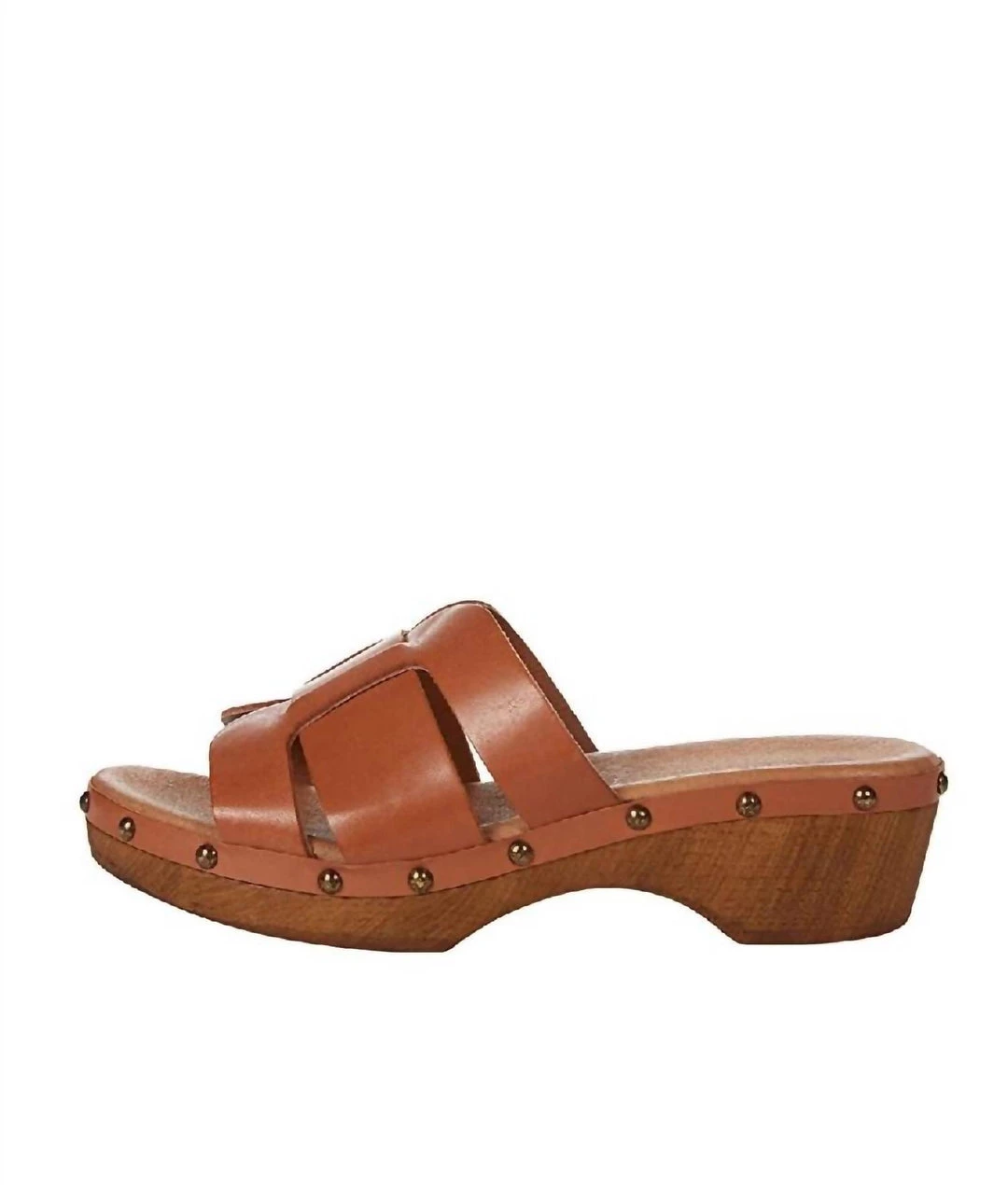 Eric Michael NASH OPEN TOE WOODEN CLOG in Tan Leather - women 4 Eric Michael NASH OPEN TOE WOODEN CLOG in Tan Leather - women - Image 2